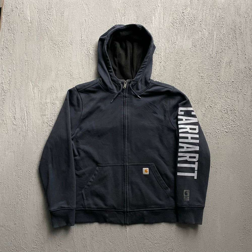 Carhartt Rain Defender Full Zip Graphic Hoodie Boys XL Black